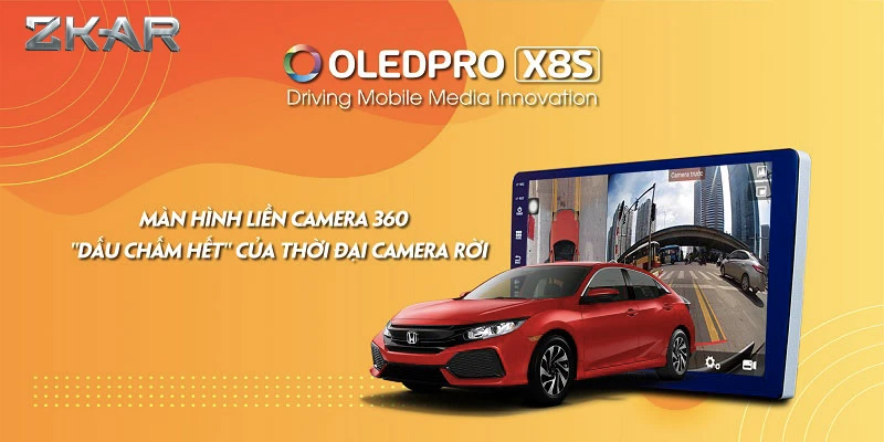 Màn hình ô tô OledPro liền camera X8S