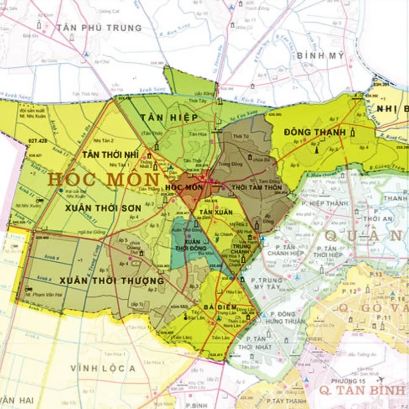 Vị trí địa lý Huyện Hóc Môn tại TPHCM Việt Nam
